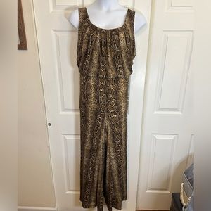 Iman - Global Chic Jumpsuit 2x Women’s Plus Size NWT Brown Reptile Print